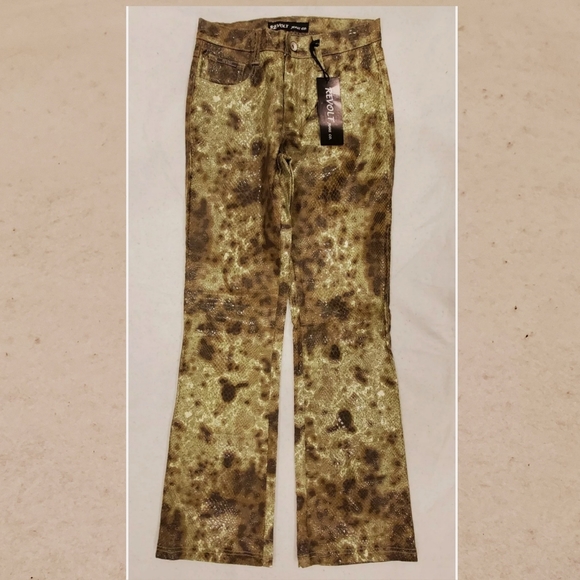 Revolt Jeans Green Snake Skin Bootcut Pants 5/6 - Picture 3 of 7